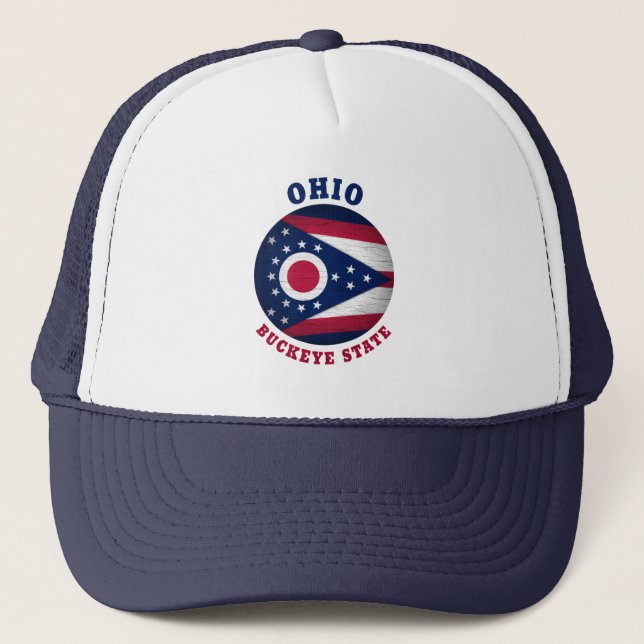 GORRA DE CAMIONERO OHIO BUCKEYE STATE FLAG TRUCKER HAT (Anverso)