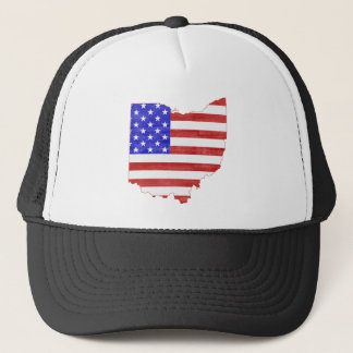 Gorra De Camionero Ohio Shaped Bandera Americana Patriótica Ohioan Bu