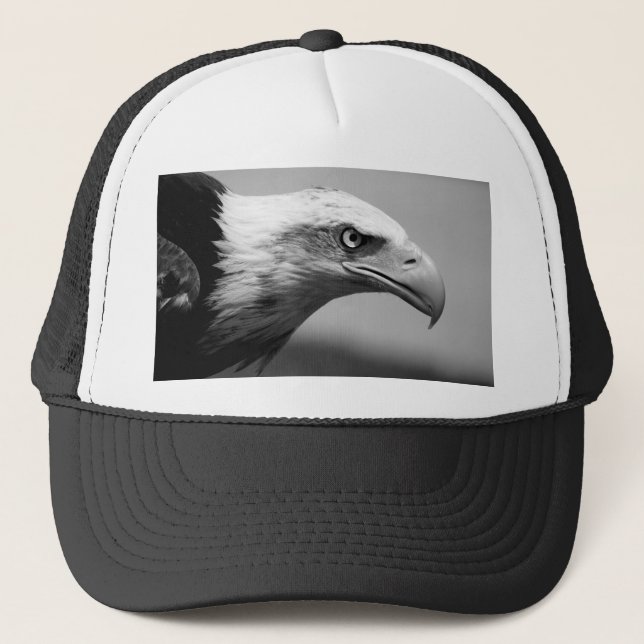 Gorra De Camionero Ojo de águila blanca y negra (Anverso)