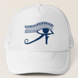 Gorra De Camionero Ojo de símbolo de Horus Blanco azul