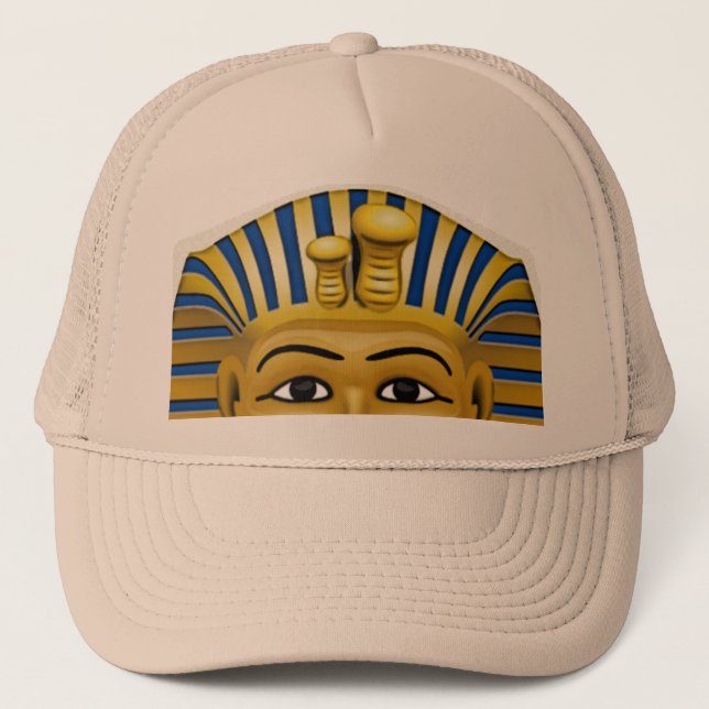 Gorra De Camionero Ojos fantasmagóricos de rey Tut Mask Costume Hat (Anverso)