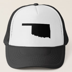 Gorra De Camionero Oklahoma en blanco y negro