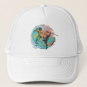 Gorra De Camionero Ola de marea de marea de manta negra