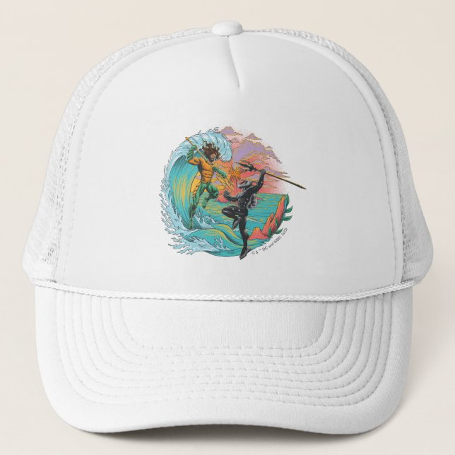 Gorra De Camionero Ola de marea de marea de manta negra (Anverso)