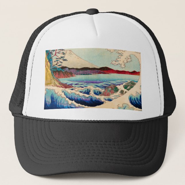 Gorra De Camionero ola japonesa mount fuji (Anverso)