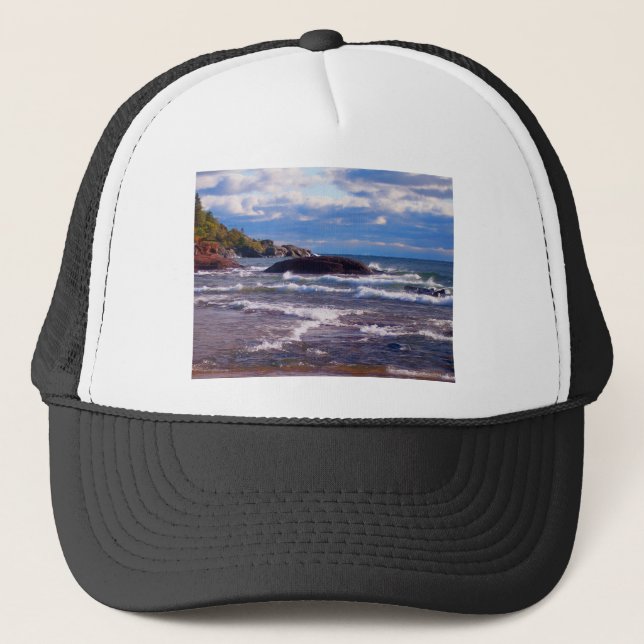 Gorra De Camionero Olas en el lago Superior (Anverso)