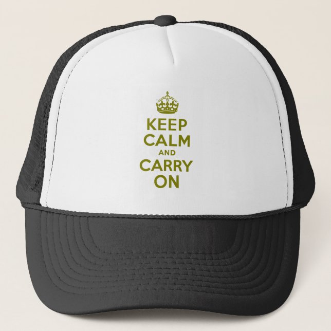 Gorra De Camionero Olive Keep Calm and Cargo (Anverso)