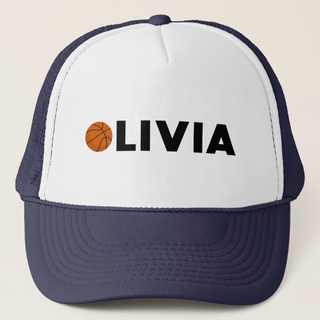 Gorra De Camionero Olivia Basketball (Anverso)