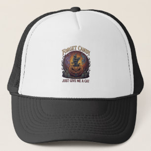 Gorra De Camionero Olvidar Caramelo Solo Dame Gato Halloween Calabaza