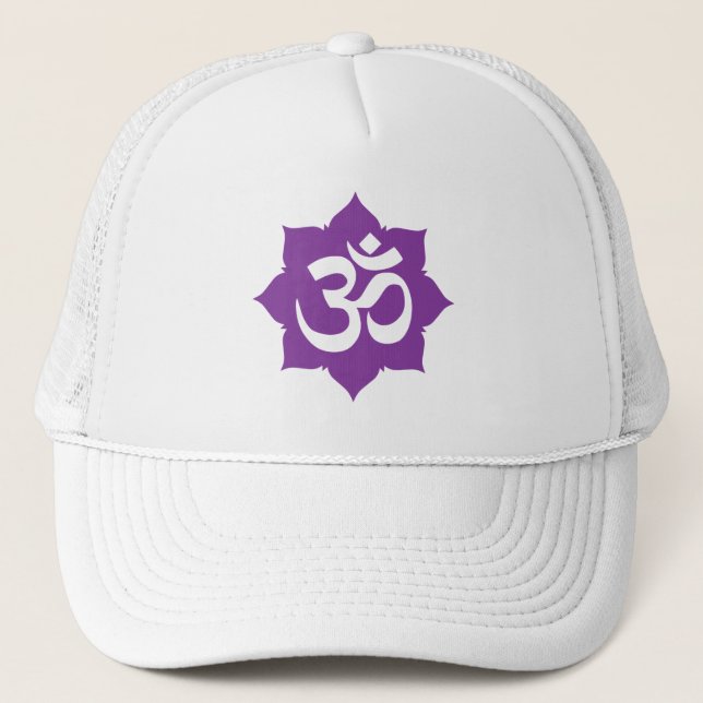 Gorra De Camionero OM Namaste Spiritual Lotus Flor Yoga (Anverso)