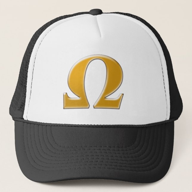 Gorra De Camionero Omega griego dorado - Símbolo de resistencia (Anverso)