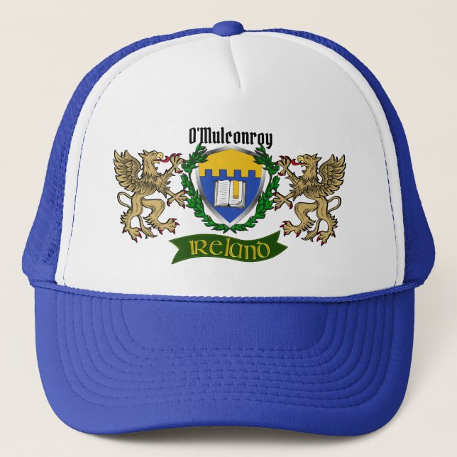 Gorra De Camionero O'Mulconroy/Conroy Irish Shield con Griffins (Anverso)
