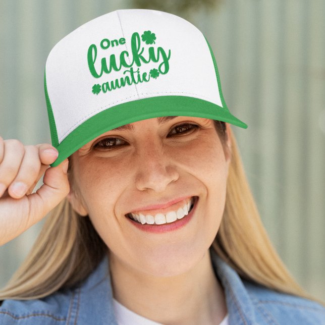 Gorra De Camionero One Lucky Auntie Funny St Patrick Day (Subido por el creador)