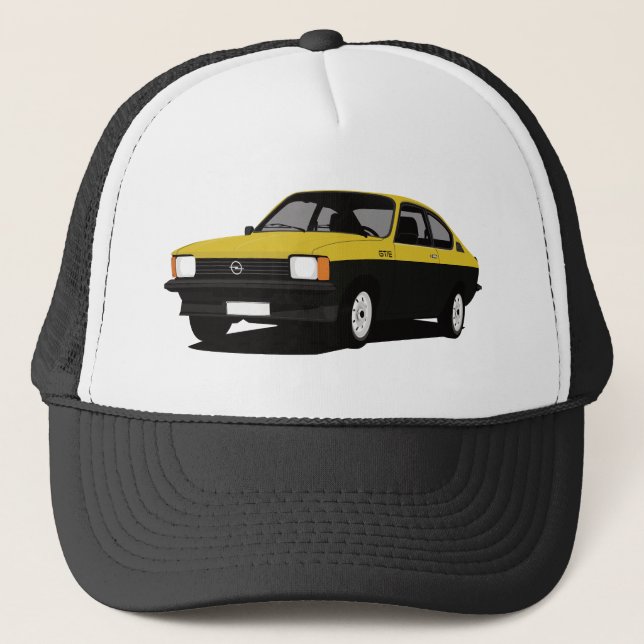 Gorra De Camionero Opel Kadett GT/E Coupé amarillo-negro (Anverso)