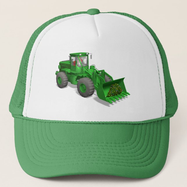 Gorra De Camionero Operador de bulldozer de Santa Claus (Anverso)