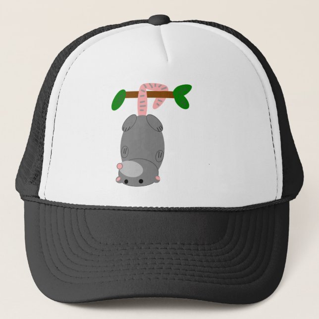 Gorra De Camionero Oposum/oposum del dibujo animado que cuelga (Anverso)