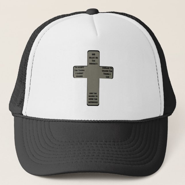 Gorra De Camionero Oración de serenidad Motivación cristiana Inspirad (Anverso)