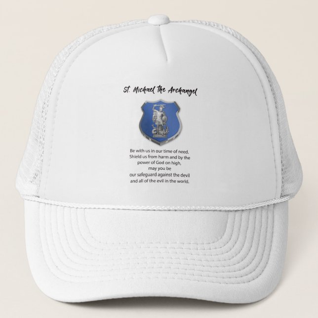Gorra De Camionero Oración St. Michael Archangel Pensando en ti (Anverso)