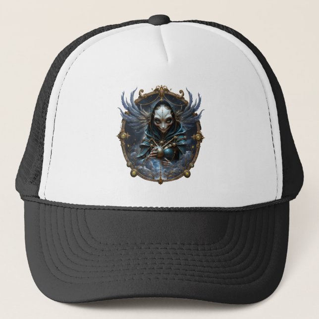Gorra De Camionero Oráculo Celestial – Guardián Entre las Estrellas.  (Anverso)