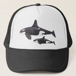 Gorra De Camionero Orca de la madre y del bebé