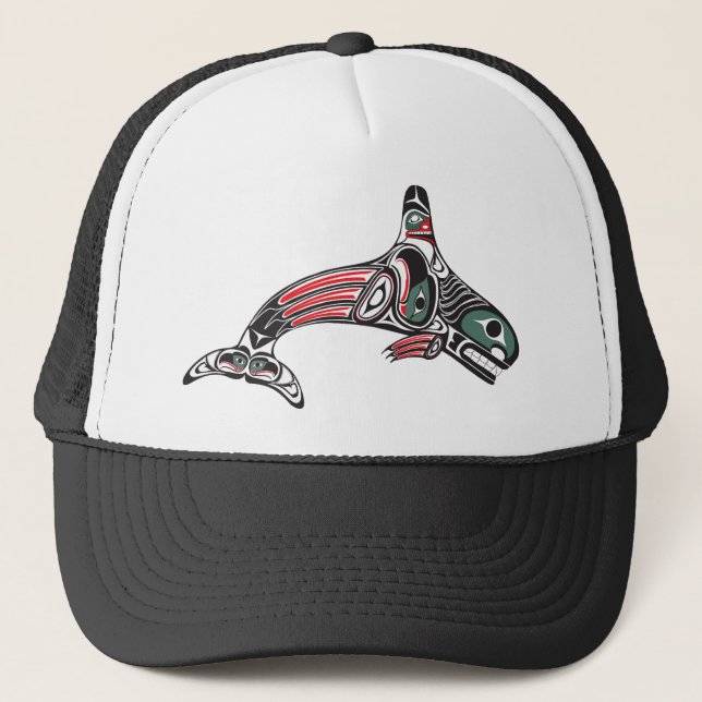 Gorra De Camionero Orca y Eagle del Tlingit (Anverso)