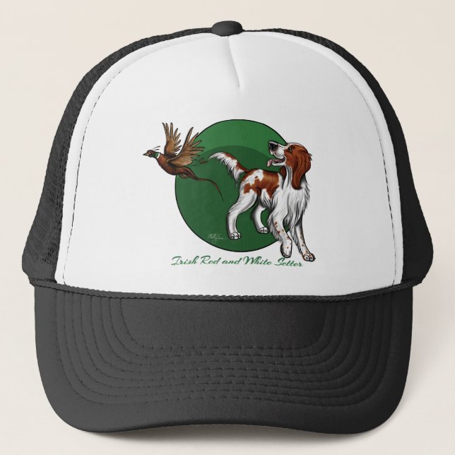 Gorra De Camionero Organismo rojo y blanco irlandés (Anverso)