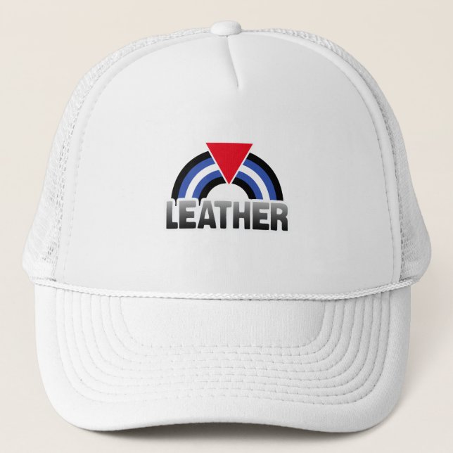 Gorra De Camionero Orgullo de Cuero Lésbico Gay (Anverso)