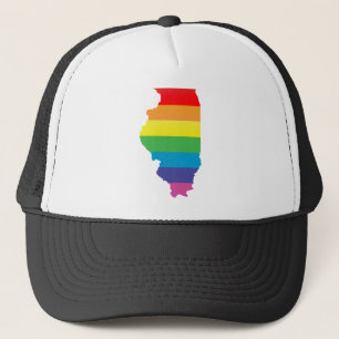 Gorra De Camionero orgullo de Illinois. rayado