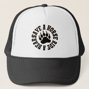 Gorra De Camionero Orgullo De Oso Gay Salva A Un Caballo Con Un Oso -