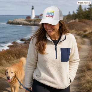 Gorra De Camionero Orgullo del estado de Maine Corazones Coloridos