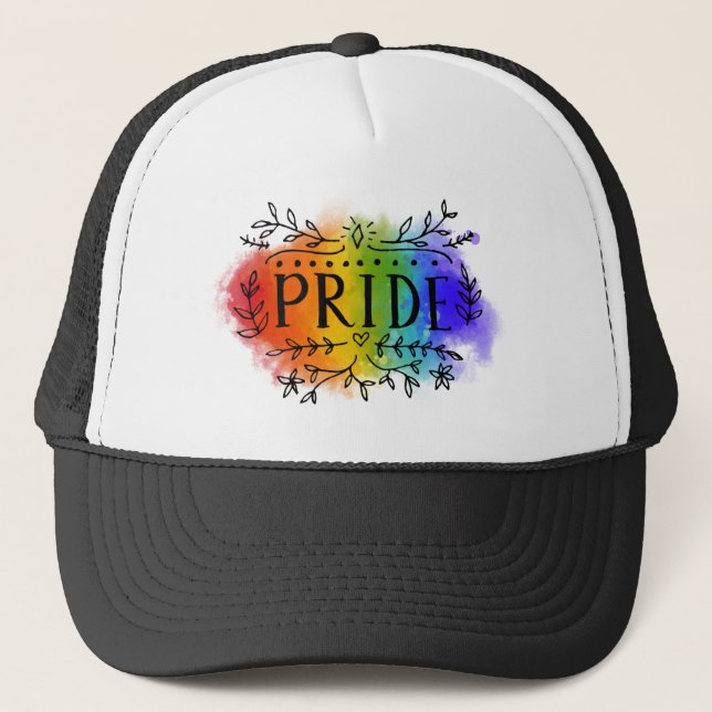 Gorra De Camionero Orgullo en acuarela (Anverso)