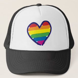 Gorra De Camionero Orgullo Gay Corazón Arcoiris