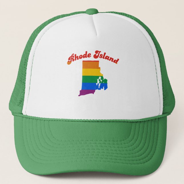 GORRA DE CAMIONERO ORGULLO GAY DE RHODE ISLAND (Anverso)