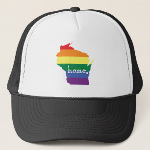 Gorra De Camionero Orgullo Gay de Wisconsin   Mapa del hogar