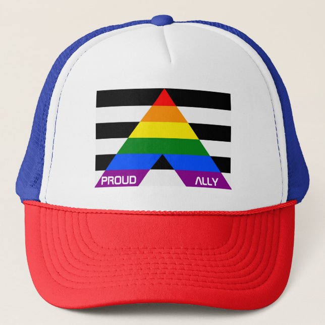 Gorra De Camionero Orgullo LGBT: el orgulloso aliado del arco iris (Anverso)