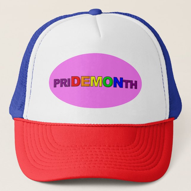 Gorra De Camionero ORGULLO MES Óvalo rosa (Anverso)