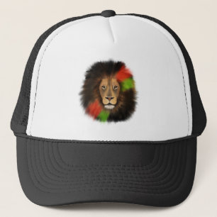Gorra De Camionero orgullo negro león rojo verde unidad selva gato re