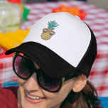 Gorra De Camionero Orgullo Piña Bandera Arcoiris Gafas de sol<br><div class="desc">Usa tu orgullo con este gorra impresionante que presenta un ilustracion tropical de piña con un par de gafas de sol en forma de corazón con lentes de bandera arcoíris.</div>
