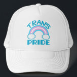 Gorra De Camionero Orgullo transgénero<br><div class="desc">El orgullo trans con un hermoso arco iris hecho con los colores de la bandera del orgullo transexual azul,  rosa y blanco.</div>