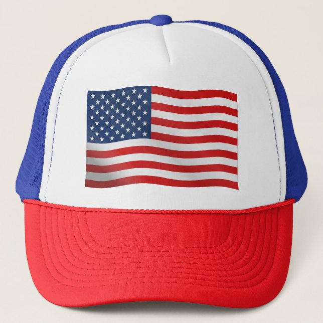 Gorra De Camionero Orgullo USA Rojo Blanco Azul  (Anverso)