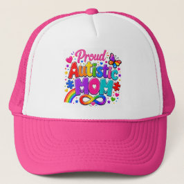 Gorra De Camionero Orgullosa Mamá Autista Colorido Aceptación del Aut
