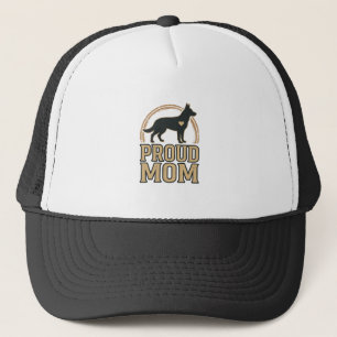 Gorra De Camionero Orgullosa mamá perro silueta vintage diseño vector