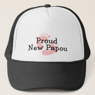 Gorra De Camionero Orgullosa Nueva Bebé Papou Huellas