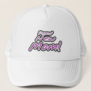 Gorra De Camionero Orgullosas camisetas de texto púrpura de nueva mam