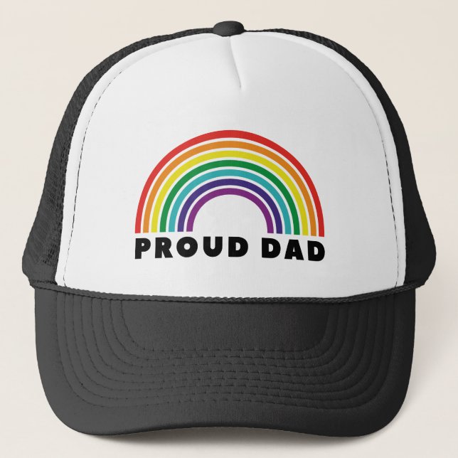 Gorra De Camionero Orgulloso arcoiris papá (Anverso)