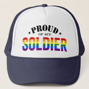 Gorra De Camionero Orgulloso de mi bandera gay del arco iris del