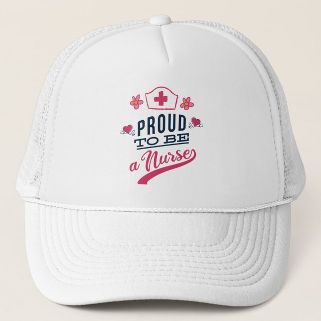 Gorra De Camionero Orgulloso de ser enfermera (Anverso)