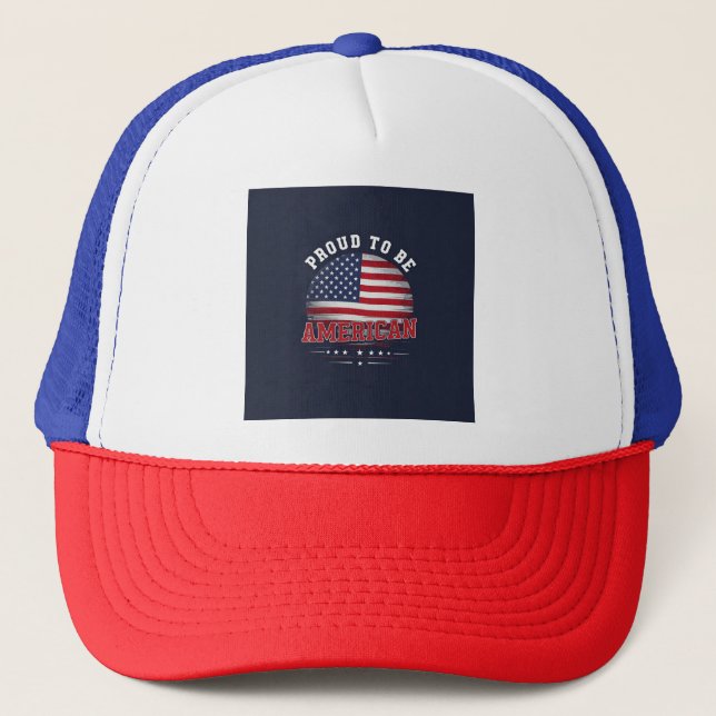 Gorra De Camionero Orgulloso de ser estadounidense (Anverso)