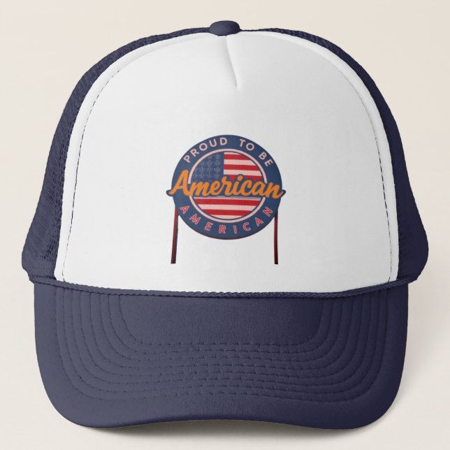 Gorra De Camionero Orgulloso de ser estadounidense (Anverso)