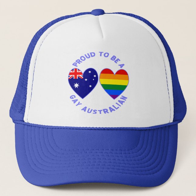 Gorra De Camionero Orgulloso de ser un australiano gay (Anverso)